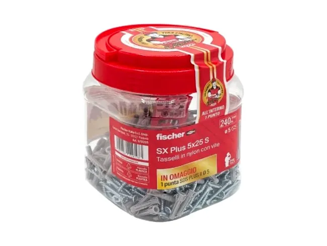 VLOŽEK PVC 5X25 Z VIJAKOM IN SVEDER SDS 5MM